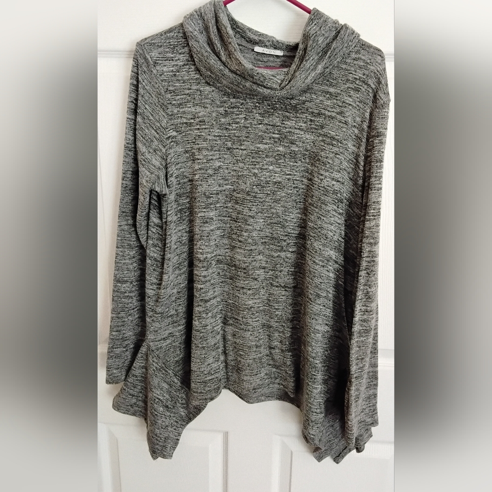 Avon Heathered Gray Women's Cowl Neck Sweater